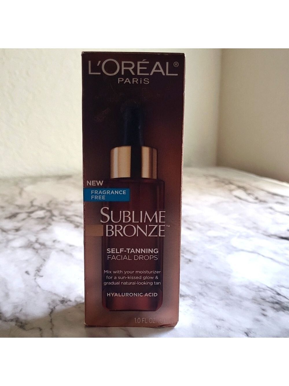 L'Oreal Sublime Bronze Self Tanning Facial Drops Hyaluronic Acid 1.0 Fl Oz